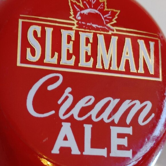 RARE SLEEMAN Cream ALE Tap Handle Stubby Knob Gear Shifter Bar Used Cherry Red - Picture 5 of 5